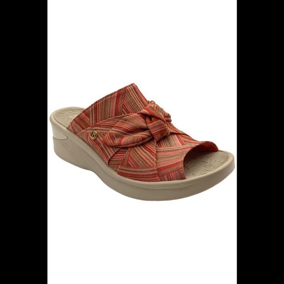 Bzees One Band Slip-On Sandals Smile Coral - Wide - Picture 1 of 3